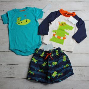 Gymboree Baby Boy Rashguard Swimsuit Shorts Top
